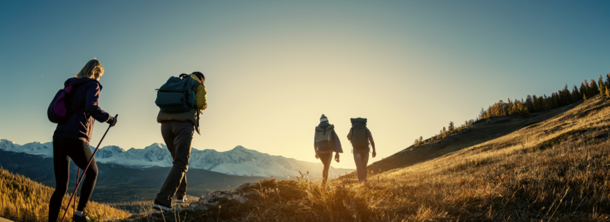 Hikers on mountain